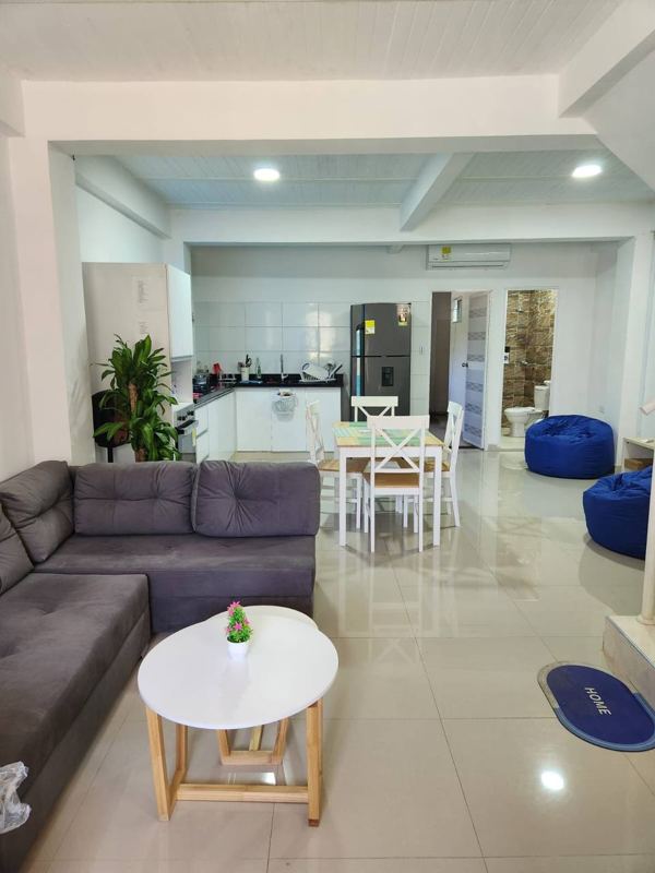 Open living room, dining area and kitchen on the ground floor