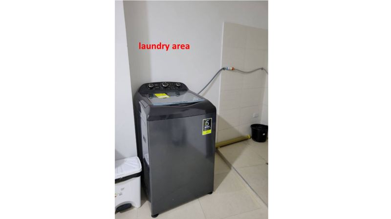 Laundry area with washing machine